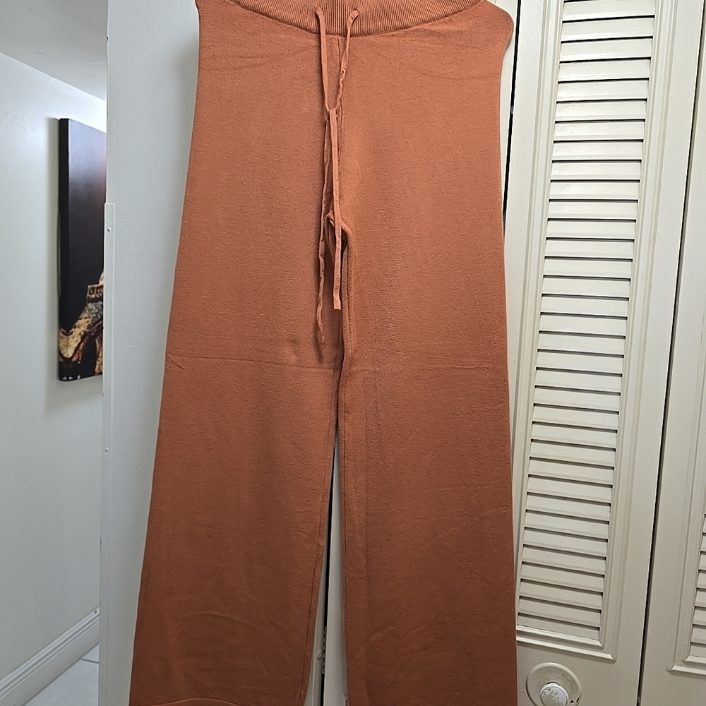 Women's Tan Wide-Leg Pants